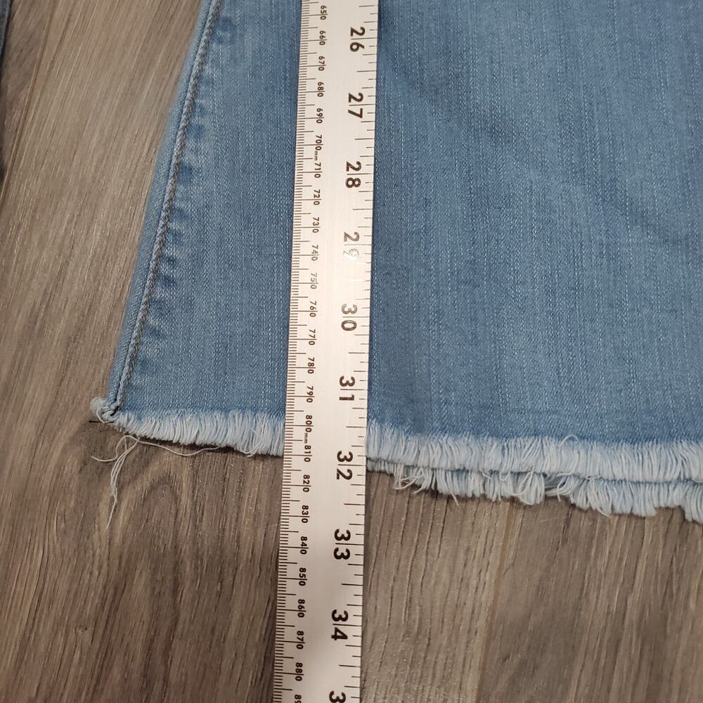 #466. Judy Blue Light Wash Flare Jeans with Raw Hem. - Picture 5 of 7